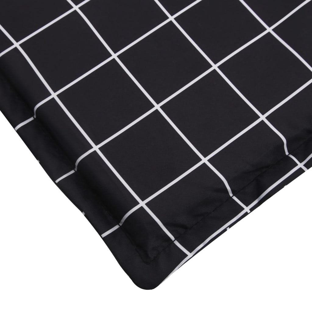 vidaXL Saulės gulto čiužinukas, audinys, su juodais langeliais