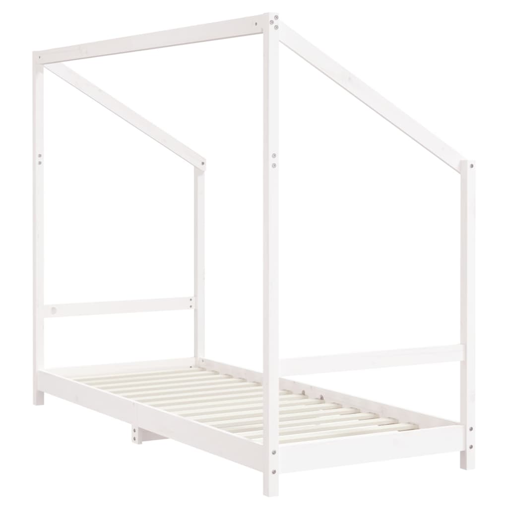 vidaXL Vaikiškos lovos rėmas, baltas, 2x(80x200)cm, pušies masyvas