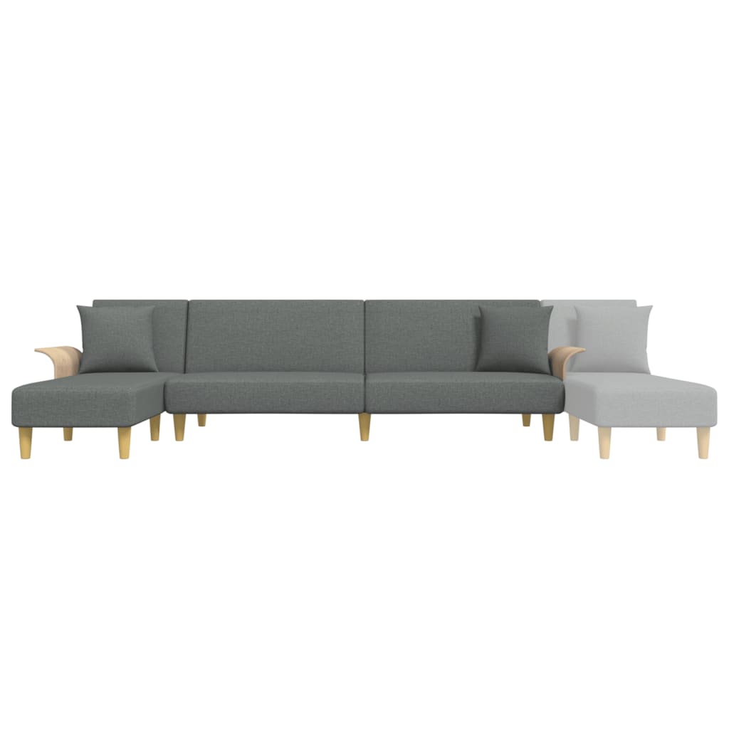 vidaXL L formos sofa-lova, tamsiai pilka, 279x140x70cm, audinys