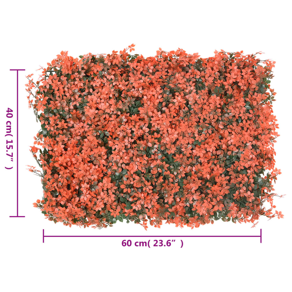  vidaXL Dirbtinių klevo lapų tvoros, 6vnt., šviesiai raudonos, 40x60cm