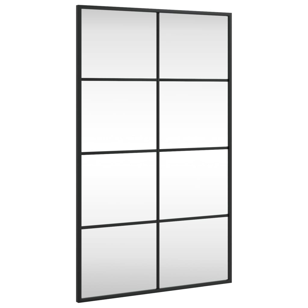 vidaXL Sieninis veidrodis, juodas, 50x80cm, geležis, stačiakampis