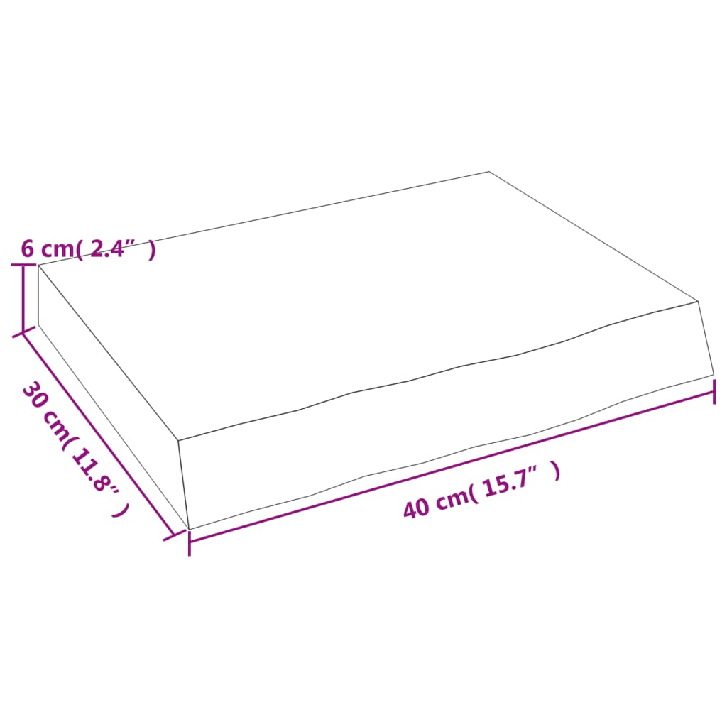 vidaXL Vonios stalviršis, šviesiai rudas, 40x30x(2–6)cm, mediena