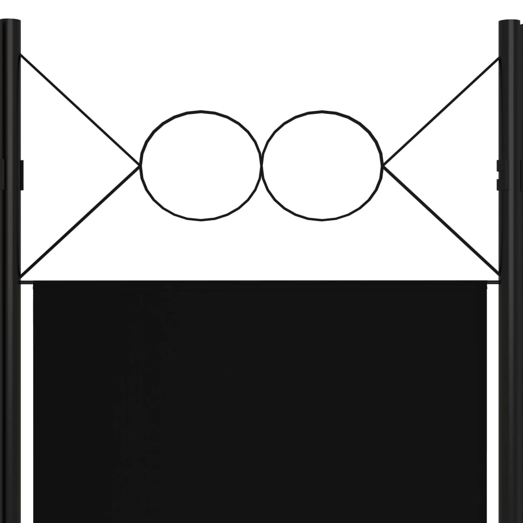 vidaXL Kambario pertvara, 5 dalių, juodos spalvos, 200x180cm