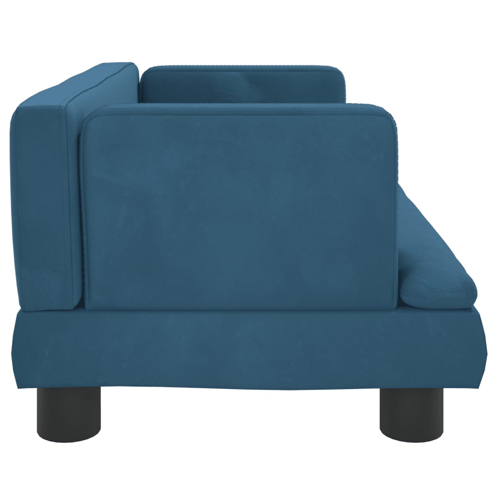 vidaXL Vaikiška sofa, mėlynos spalvos, 60x40x30cm, aksomas