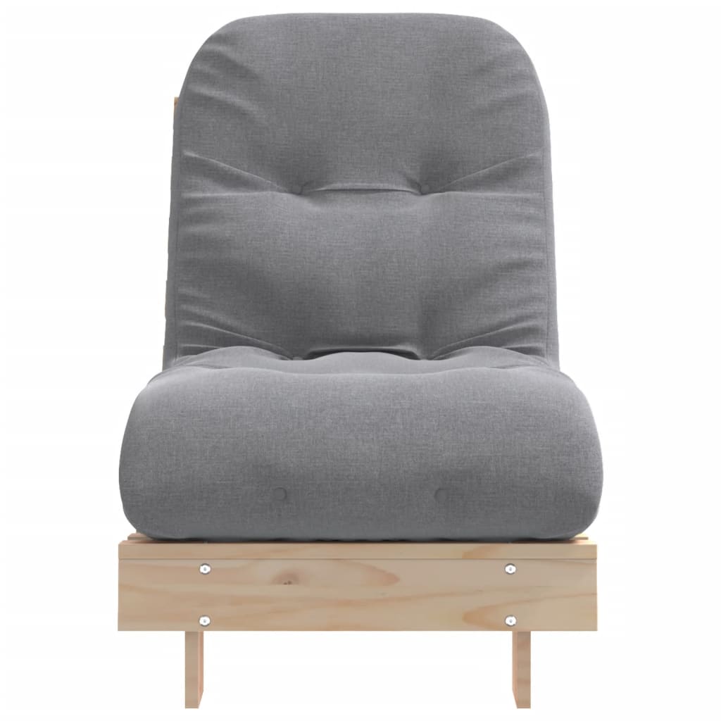 vidaXL Futono sofa-lova su čiužiniu, 60x206x11cm, pušies masyvas