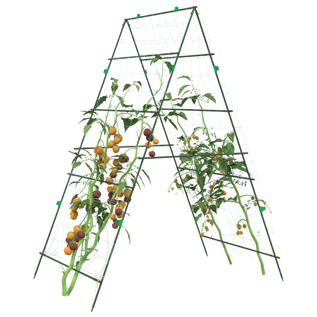 vidaXL Sodo grotelės vijokliniams augalams, 4vnt., plienas, A formos