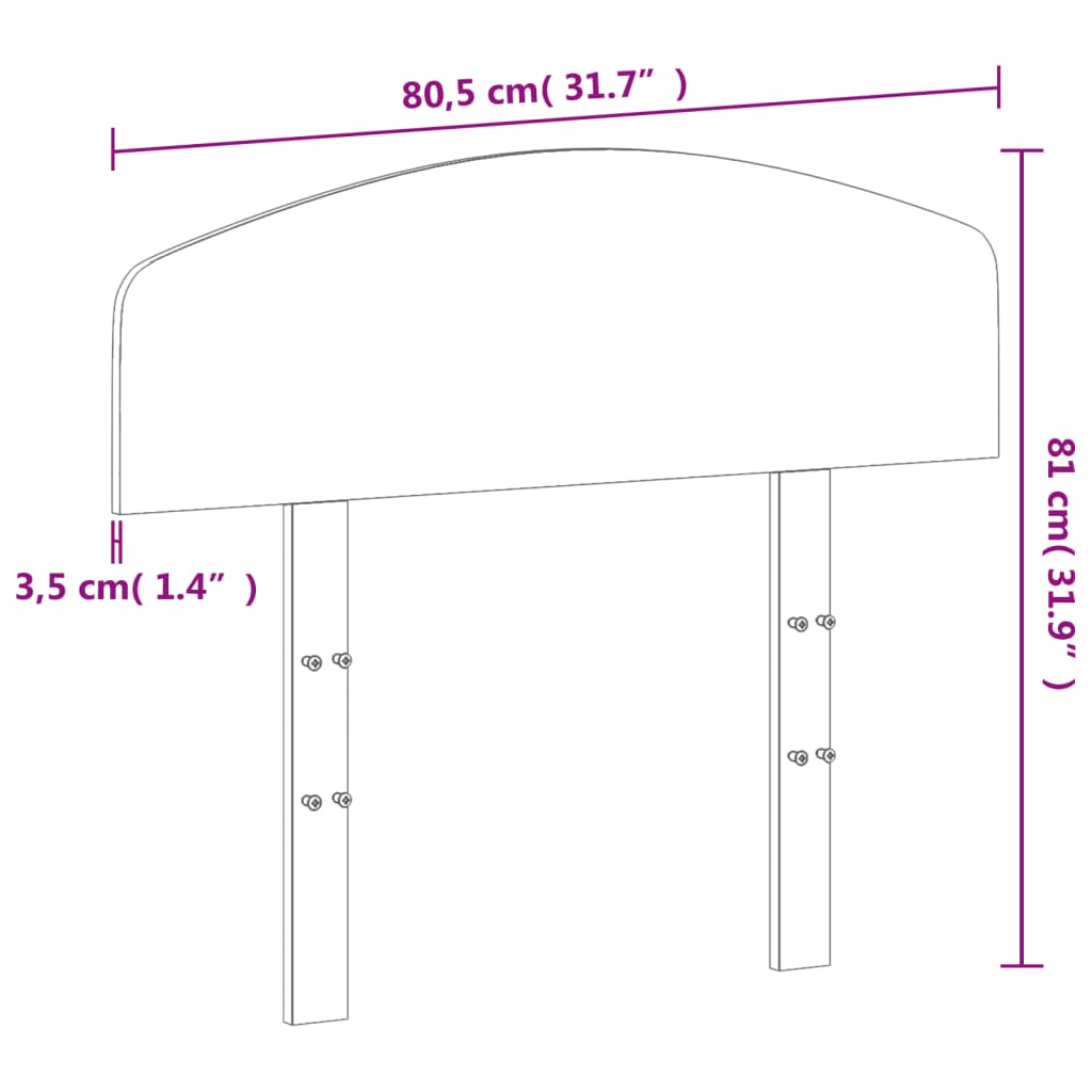 vidaXL Galvūgalis, 75cm, pušies medienos masyvas