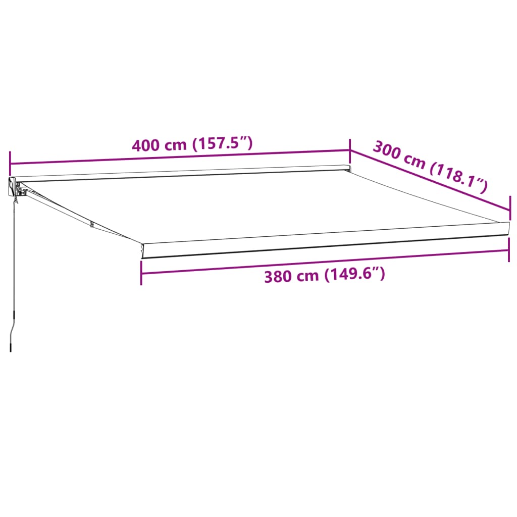 vidaXL Ištraukiama markizė, antracito/balta, 4x3m, audinys/aliuminis