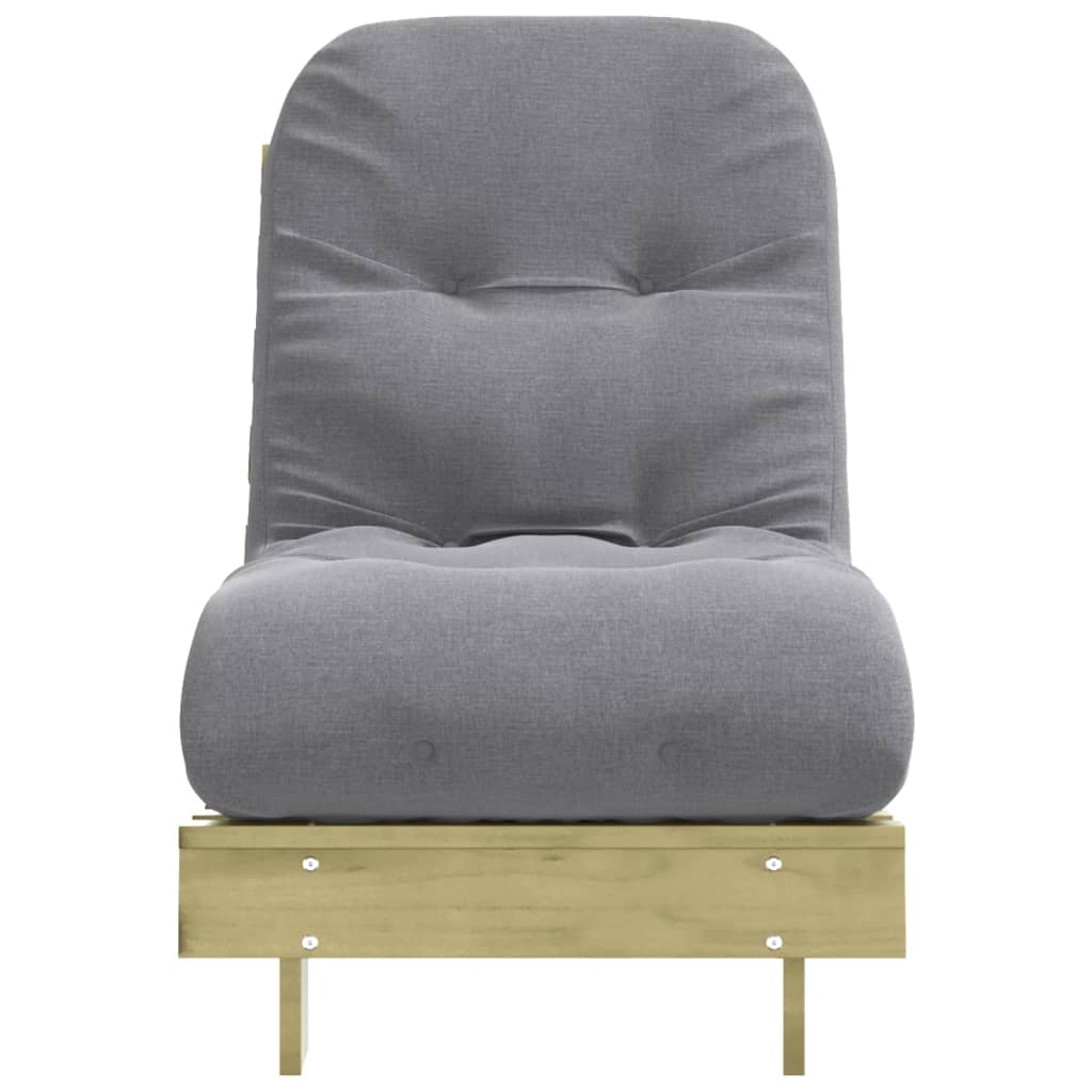 vidaXL Futono sofa-lova su čiužiniu, 60x206x11cm, impregnuota pušis