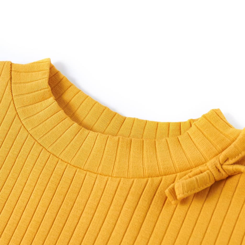 Vaikiški marškinėliai ilgomis rankovėmis, geltonai rudi, 116 dydžio