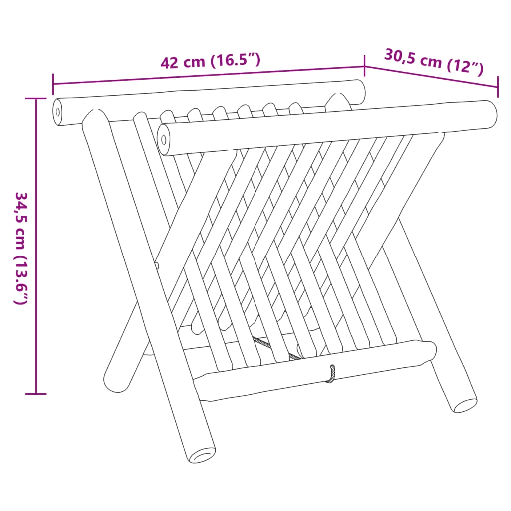 vidaXL Žurnalų stovas, 42x30,5x34,5cm, bambukas