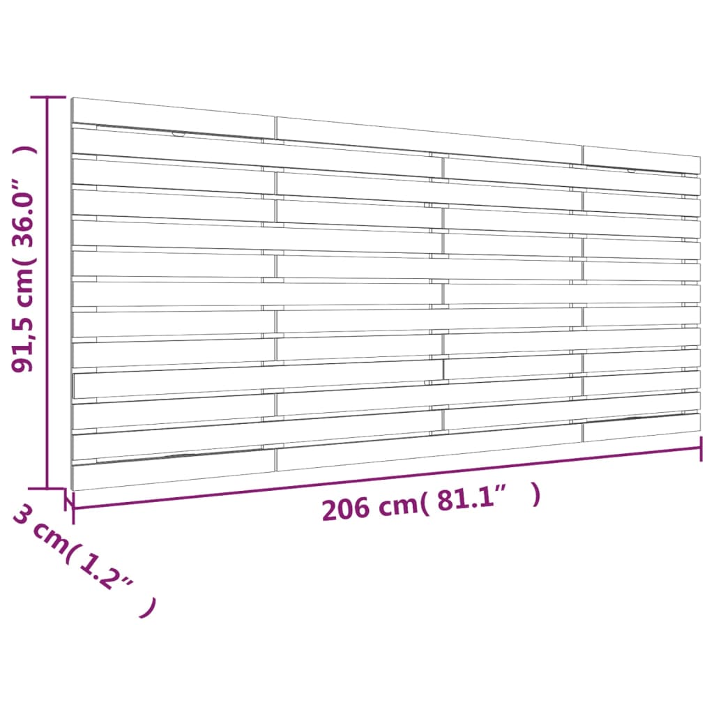 vidaXL Sieninis galvūgalis, medaus rudas, 206x3x91,5cm, pušies masyvas