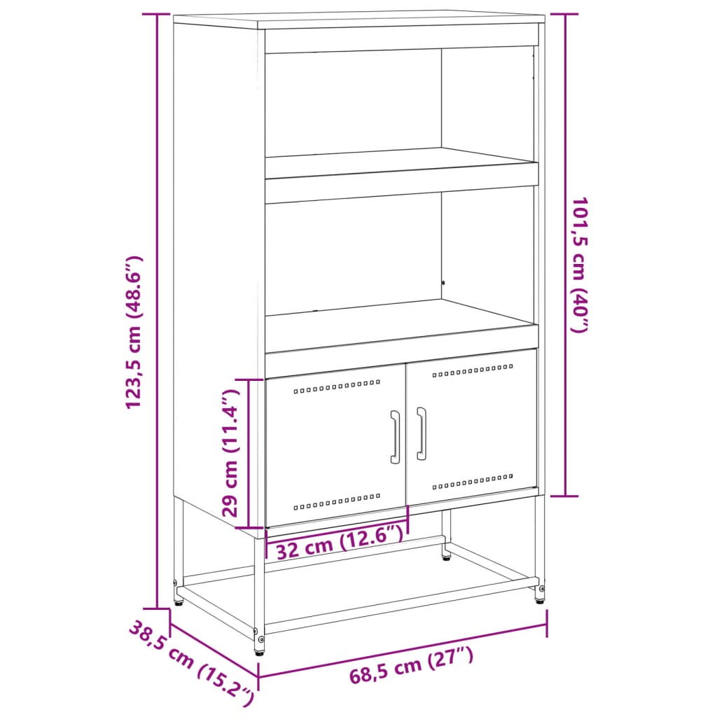 vidaXL Televizoriaus spintelė, antracito, 100,5x39x60,5cm, plienas