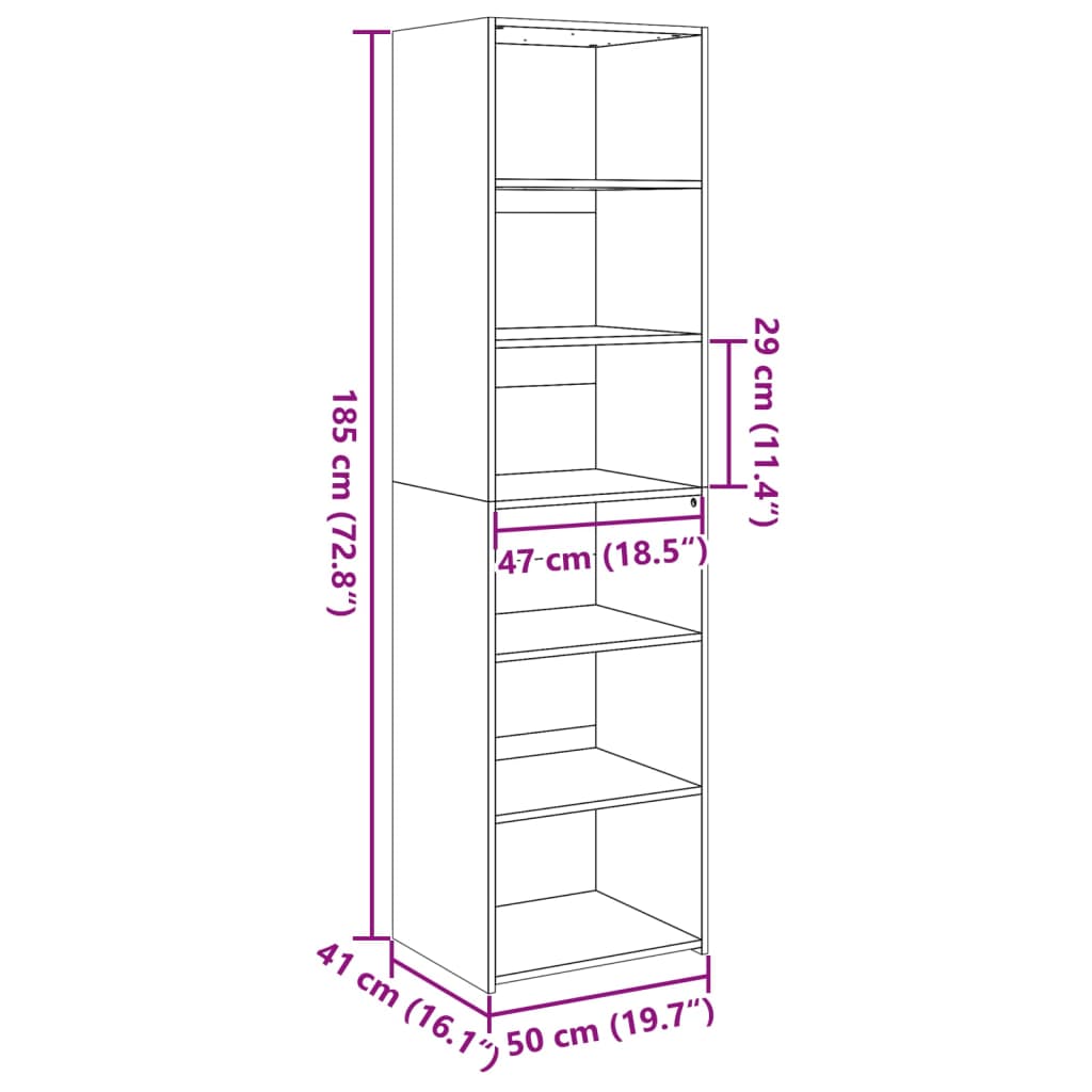 vidaXL Komoda, baltos spalvos, 50x41x185cm, apdirbta mediena