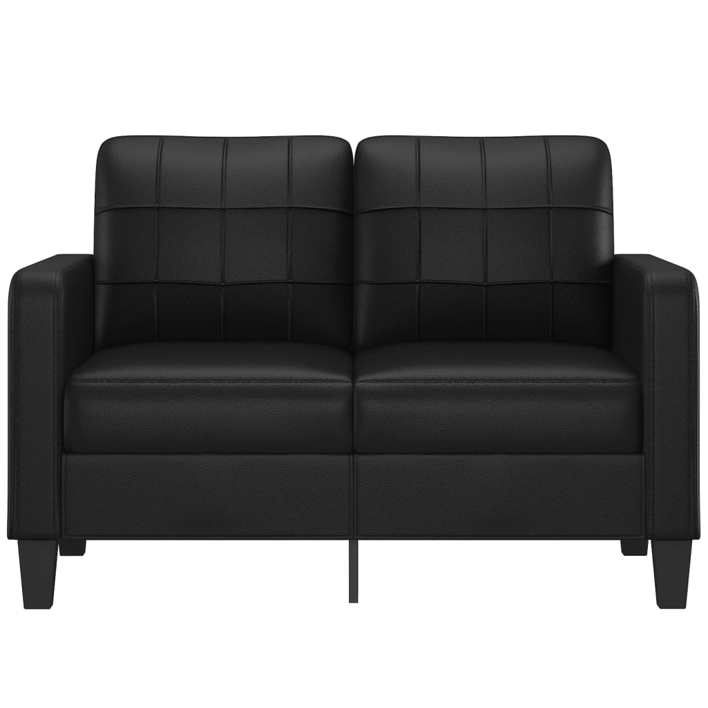 vidaXL Dvivietė sofa, juodos spalvos, 120cm, dirbtinė oda