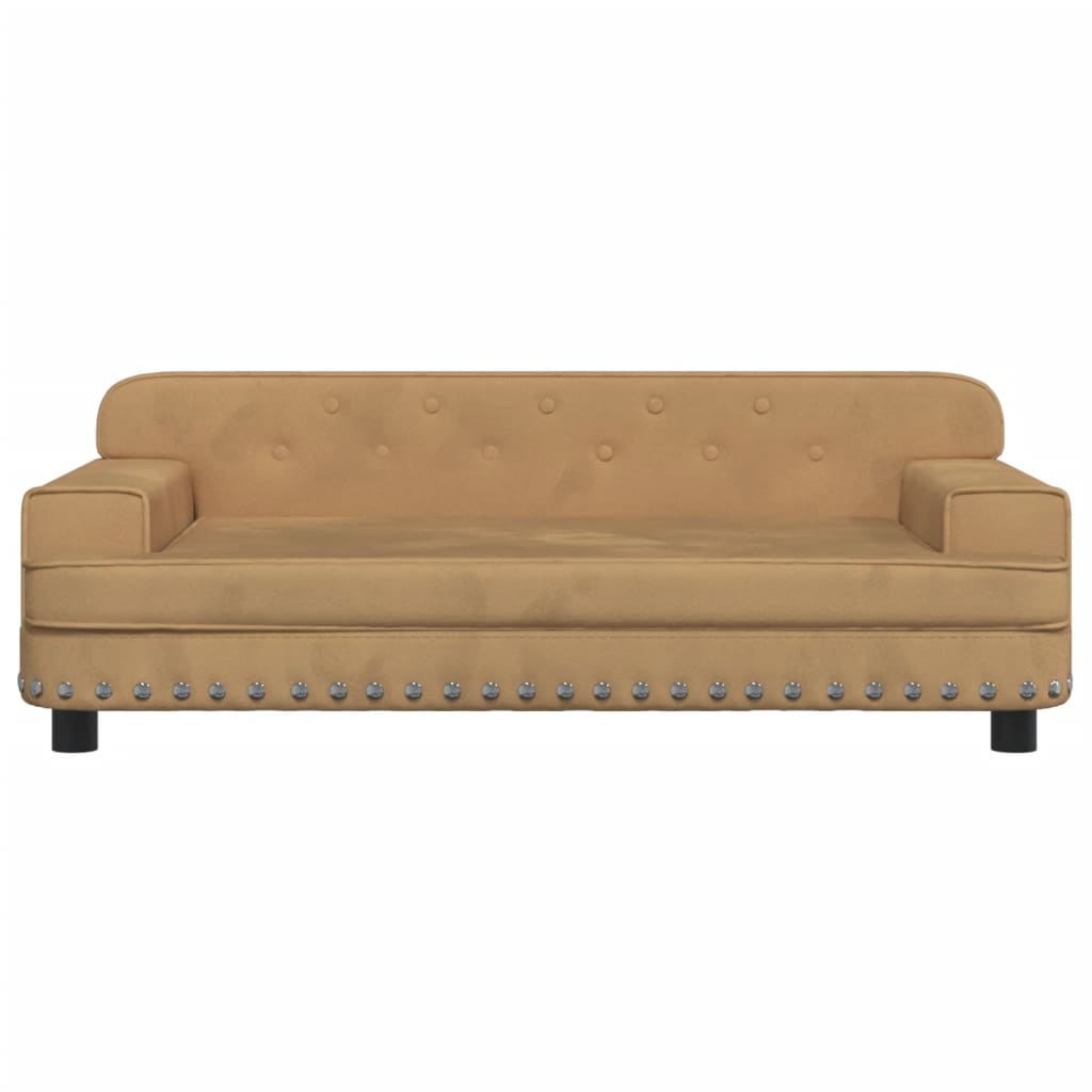 vidaXL Vaikiška sofa, rudos spalvos, 90x53x30cm, aksomas