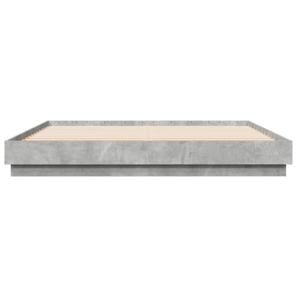 vidaXL Lovos rėmas, betono pilkos spalvos, 180x200cm, apdirbta mediena