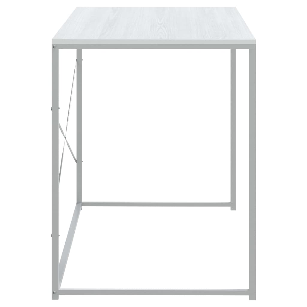 vidaXL Kompiuterio stalas, baltas, 110x60x70cm, apdirbta mediena