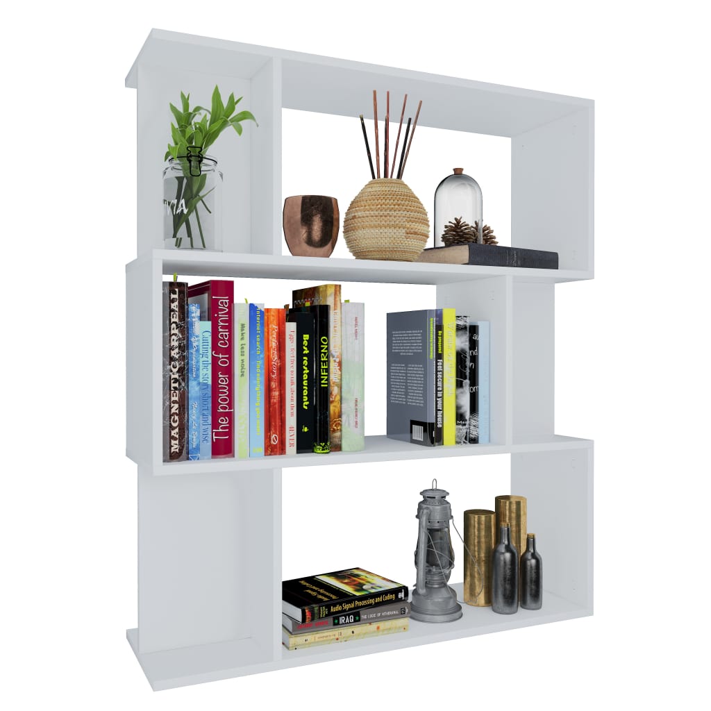 vidaXL Spintelė knygoms/kambario pertvara, balta, 80x24x96cm, mediena