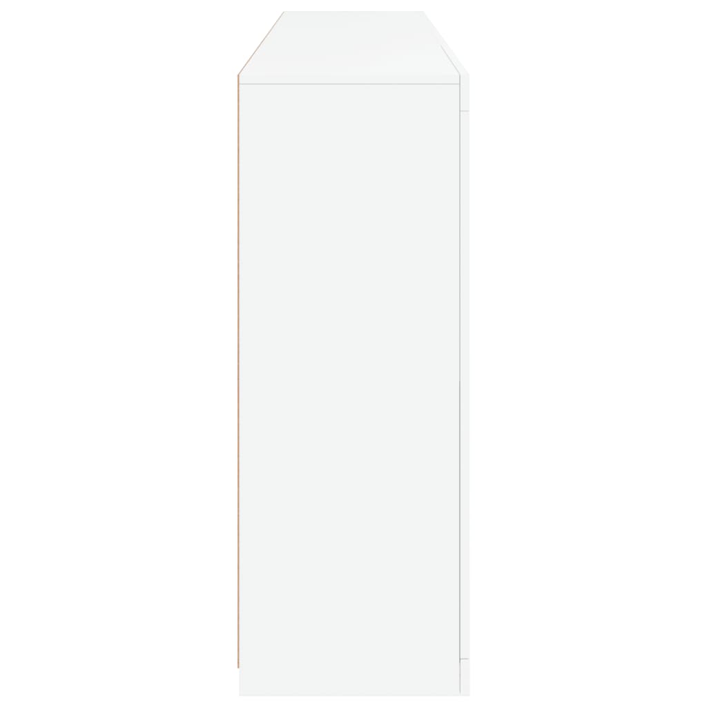 vidaXL Šoninė spintelė su LED lemputėmis, balta, 181,5x37x100cm