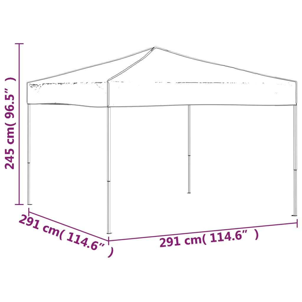 vidaXL Sulankstoma proginė palapinė, kreminės spalvos, 3x3m