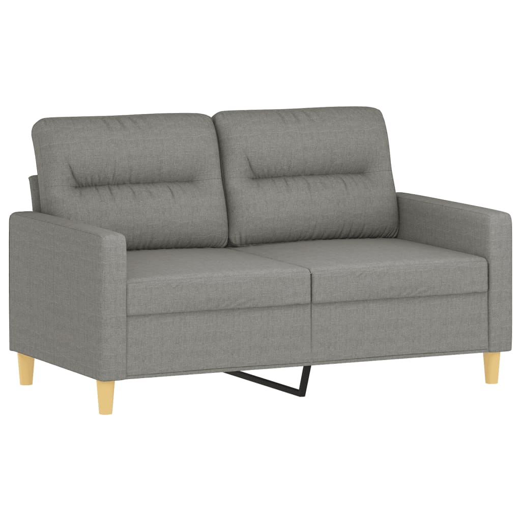 vidaXL Dvivietė sofa, tamsiai pilkos spalvos, 120cm, audinys