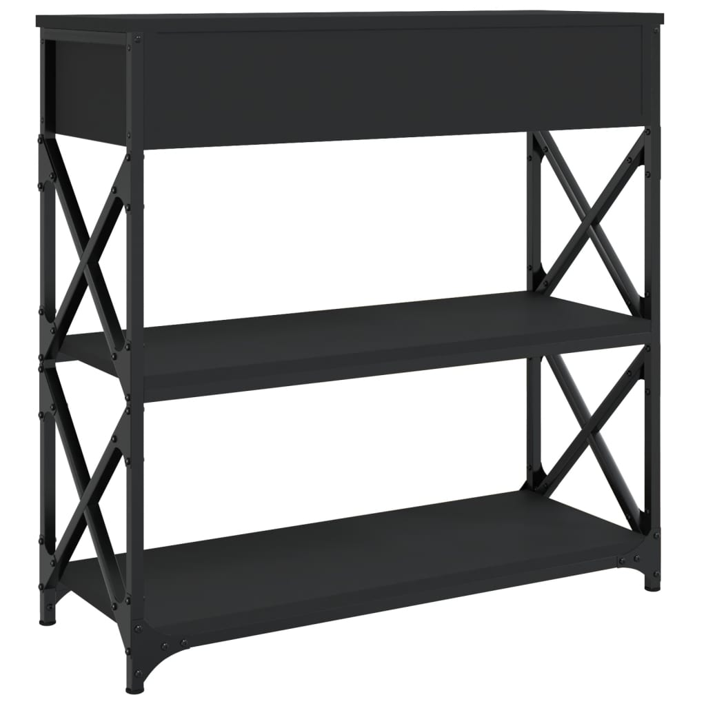 vidaXL Konsolinis staliukas, juodas, 75x28x75cm, apdirbta mediena