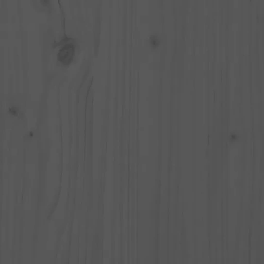 vidaXL Lovos rėmas, pilkas, 200x200cm, pušies medienos masyvas