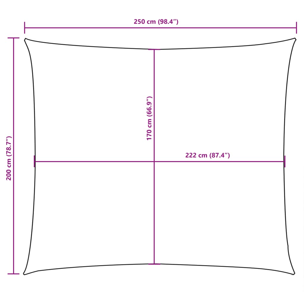 vidaXL Uždanga nuo saulės, juoda, 2x2,5m, oksfordo audinys