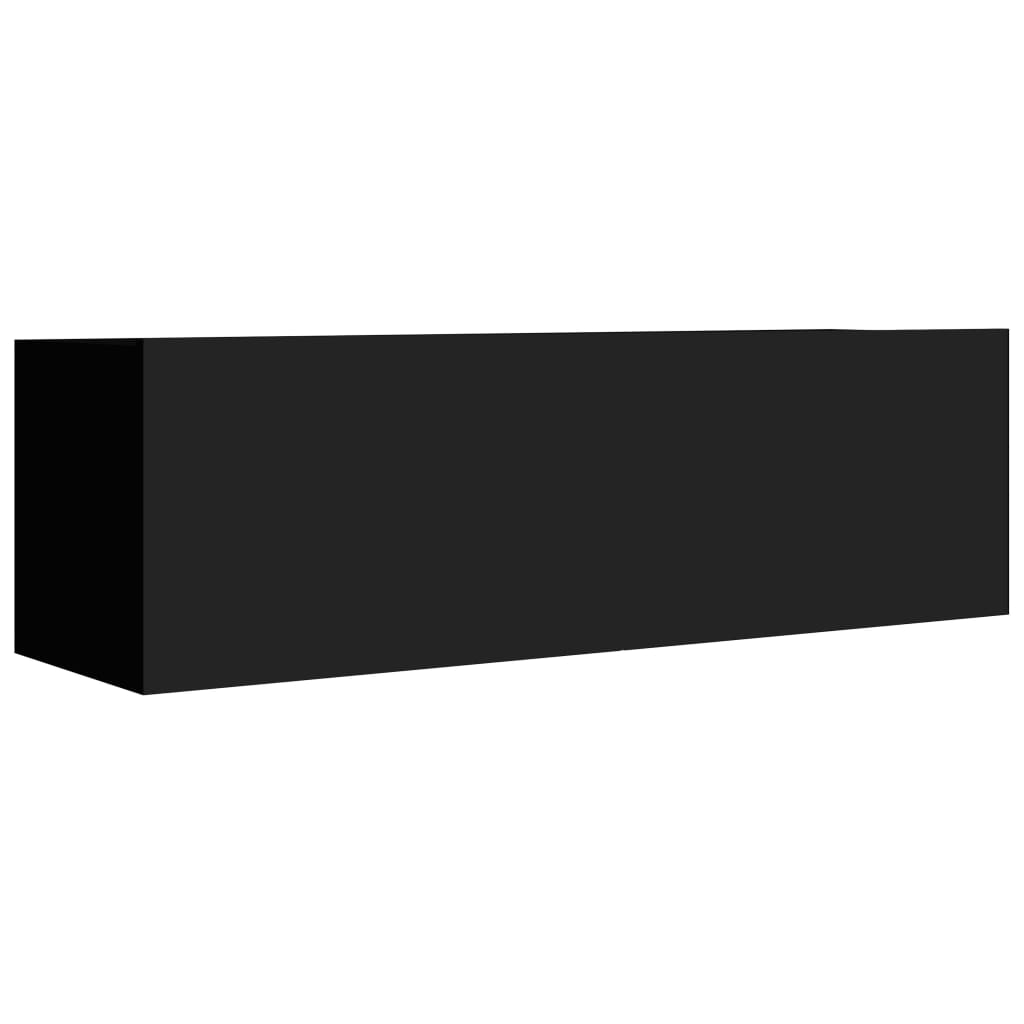 vidaXL Televizoriaus spintelės, 4vnt., juodos, 100x30x30cm, mediena