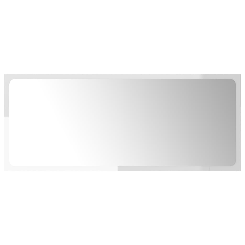 vidaXL Vonios kambario veidrodis, baltas, 90x1,5x37cm, mediena