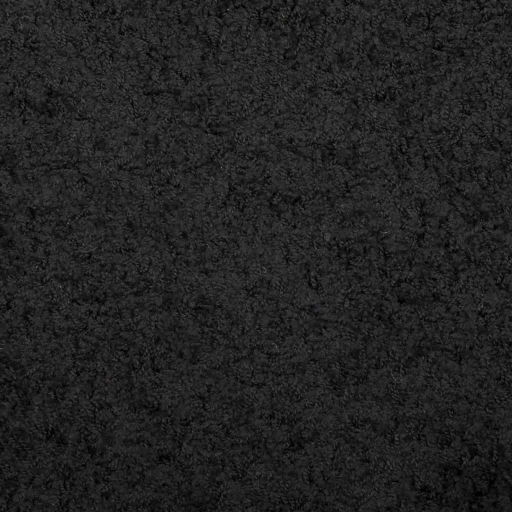 vidaXL Shaggy kilimas PAMPLONA, juodas, 280cm skersmens