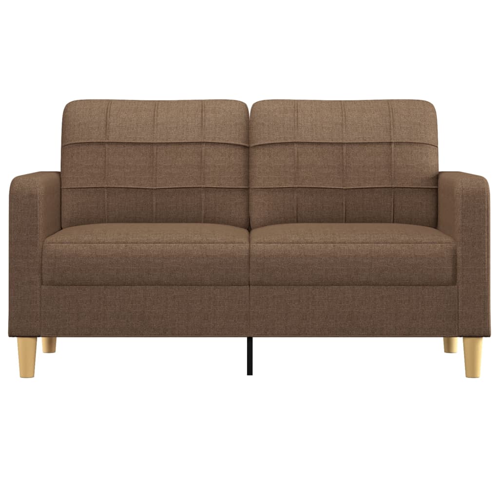 vidaXL Dvivietė sofa, rudos spalvos, 140cm, audinys