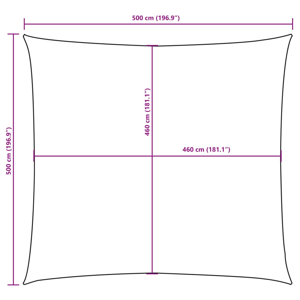 vidaXL Uždanga nuo saulės, kreminė, 5x5m, oksfordo audinys, kvadratinė