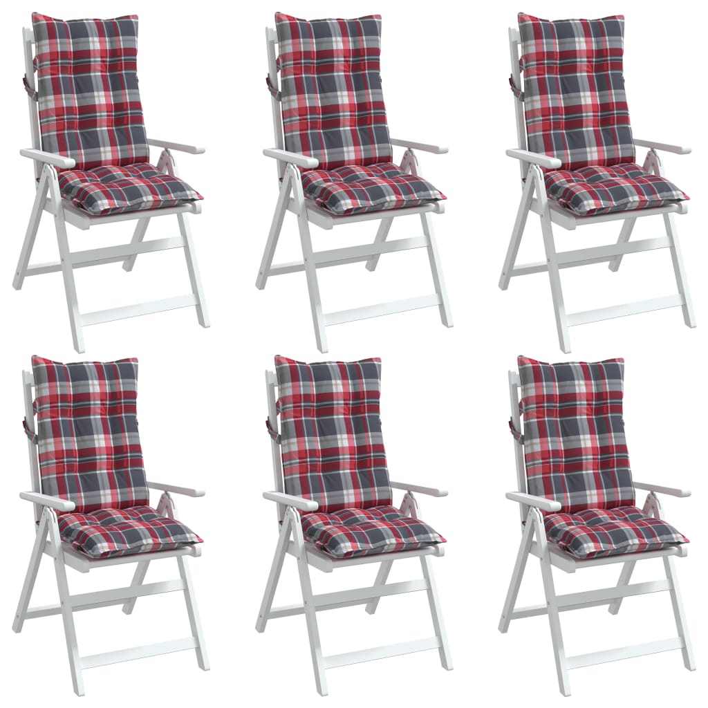 vidaXL Kėdės pagalvėlės, 6vnt., oksfordo audinys, languotos