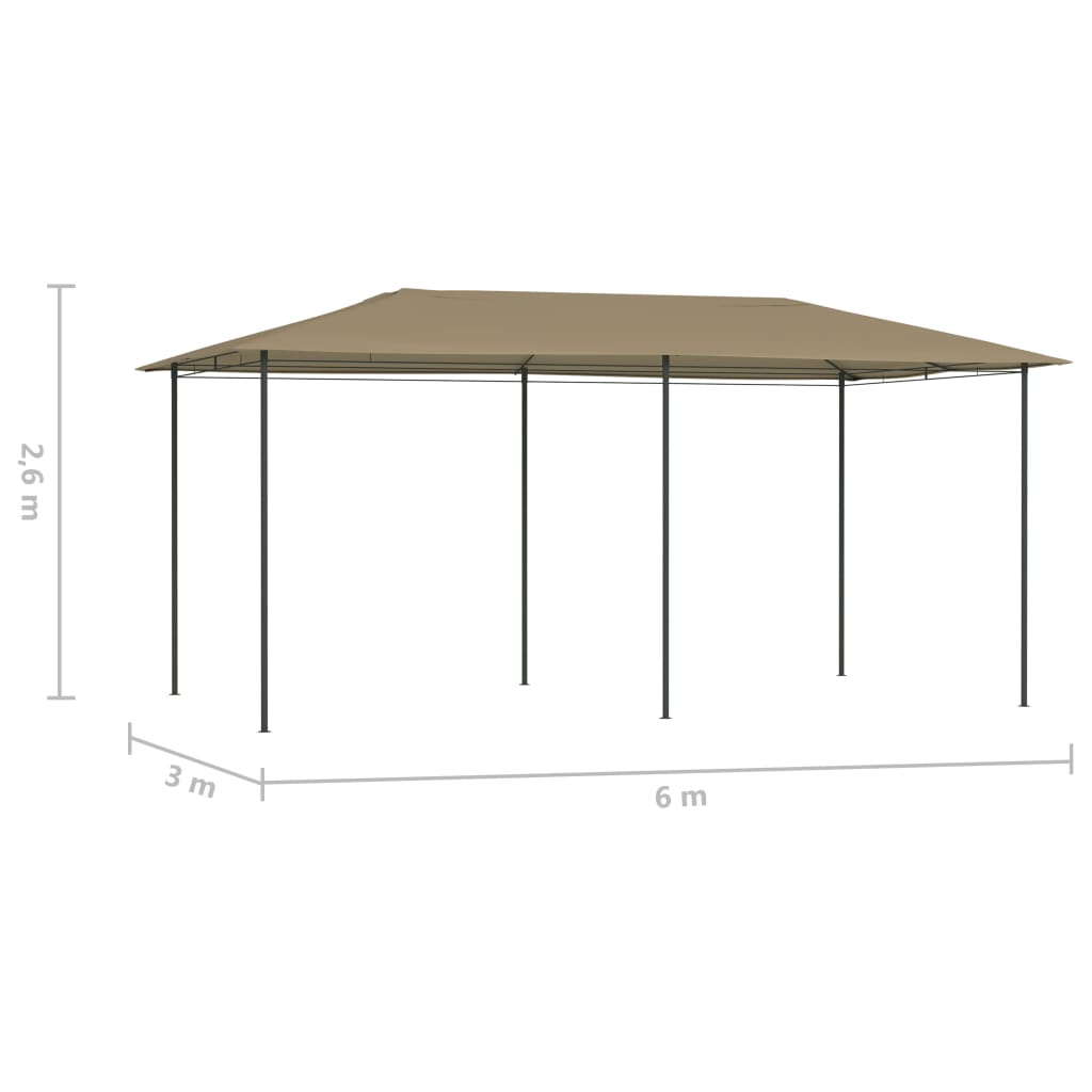 vidaXL Pavėsinė, taupe spalvos, 2,98x5,3x2,59m, 160g/m²