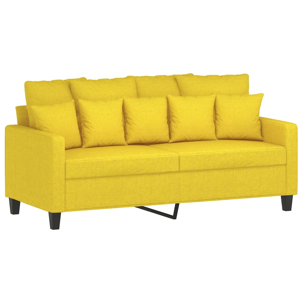 vidaXL Sofos komplektas su pagalvėlėmis, 2 dalių, geltonas, audinys