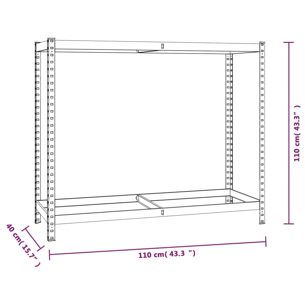 vidaXL Stovai padangoms, 4vnt., sidabriniai, 110x40x110cm, plienas