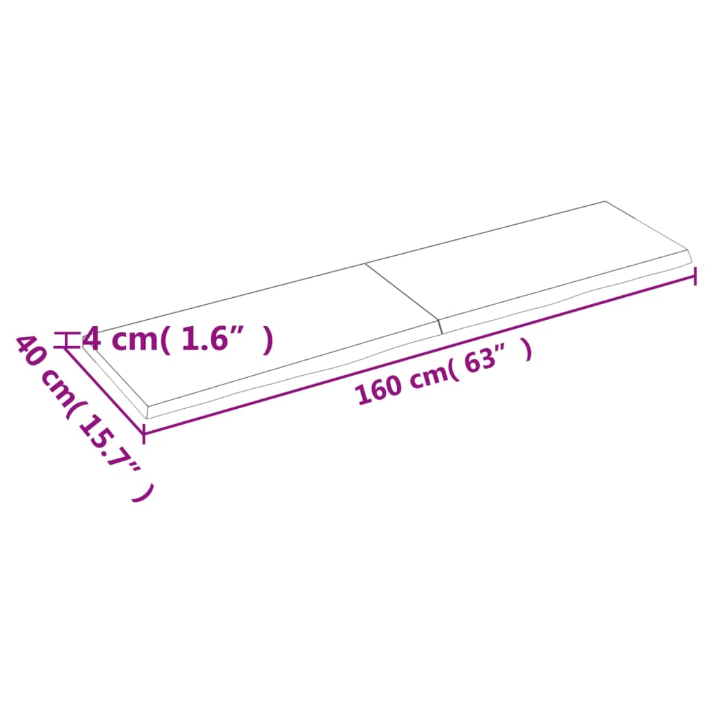 vidaXL Vonios stalviršis, tamsiai rudas, 160x40x(2-4)cm, mediena