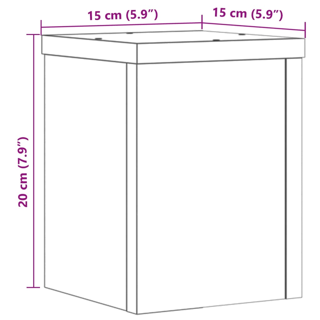 vidaXL Stovai augalams, 2vnt., balti, 15x15x20cm, apdirbta mediena