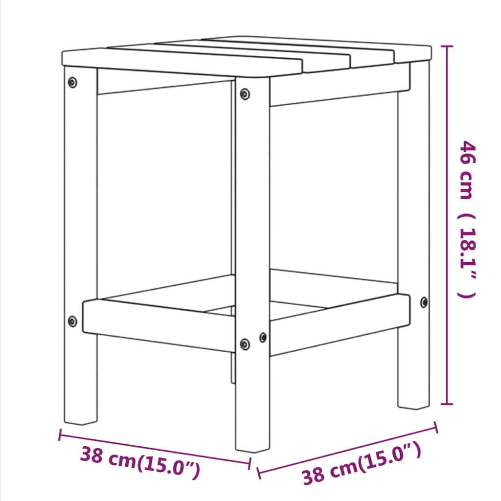 vidaXL Sodo Adirondack kėdė su staliuku, baltos spalvos, HDPE