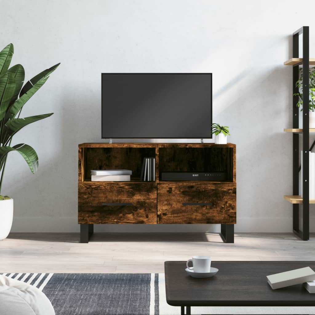 vidaXL Televizoriaus spintelė, dūminio ąžuolo, 80x36x50cm, mediena