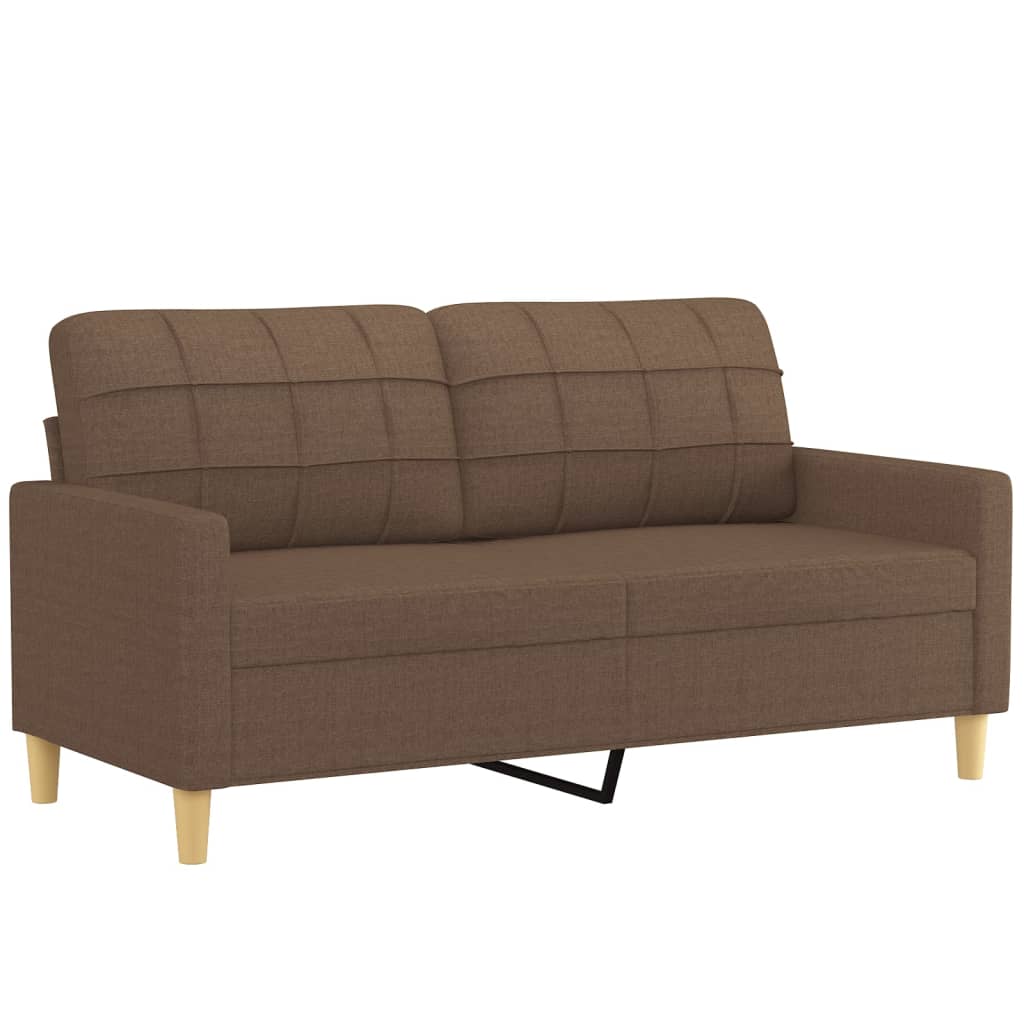 vidaXL Dvivietė sofa, rudos spalvos, 140cm, audinys