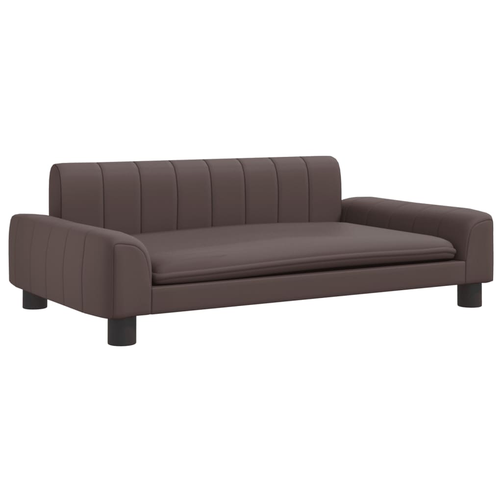 vidaXL Vaikiška sofa, rudos spalvos, 90x53x30cm, dirbtinė oda