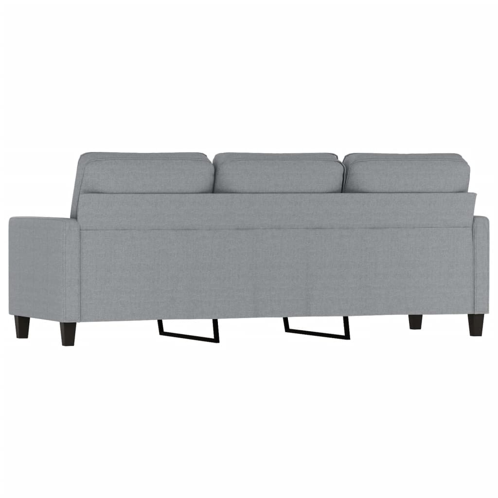 vidaXL Trivietė sofa, šviesiai pilkos spalvos, 180cm, audinys