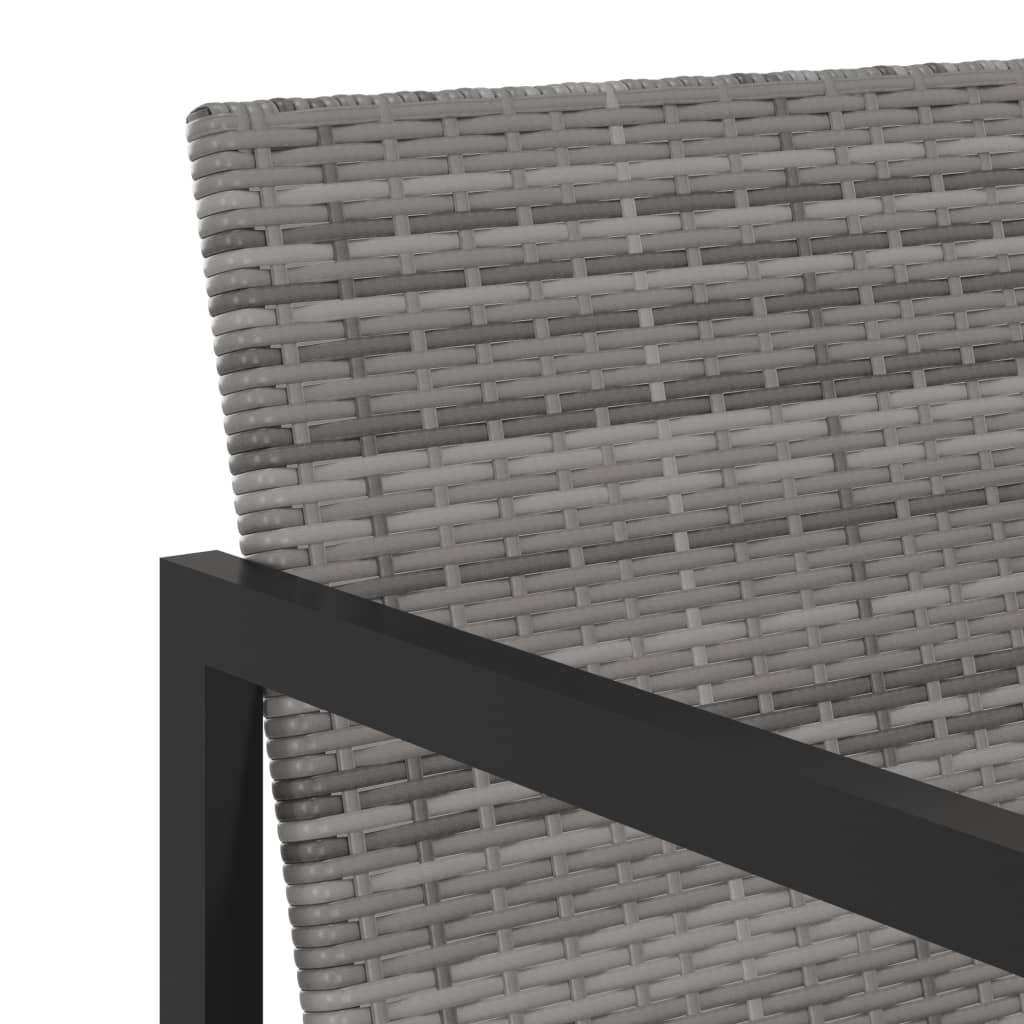 vidaXL Lauko baldų komplektas su pagalvėmis, 7 dalių, pilkas, ratanas