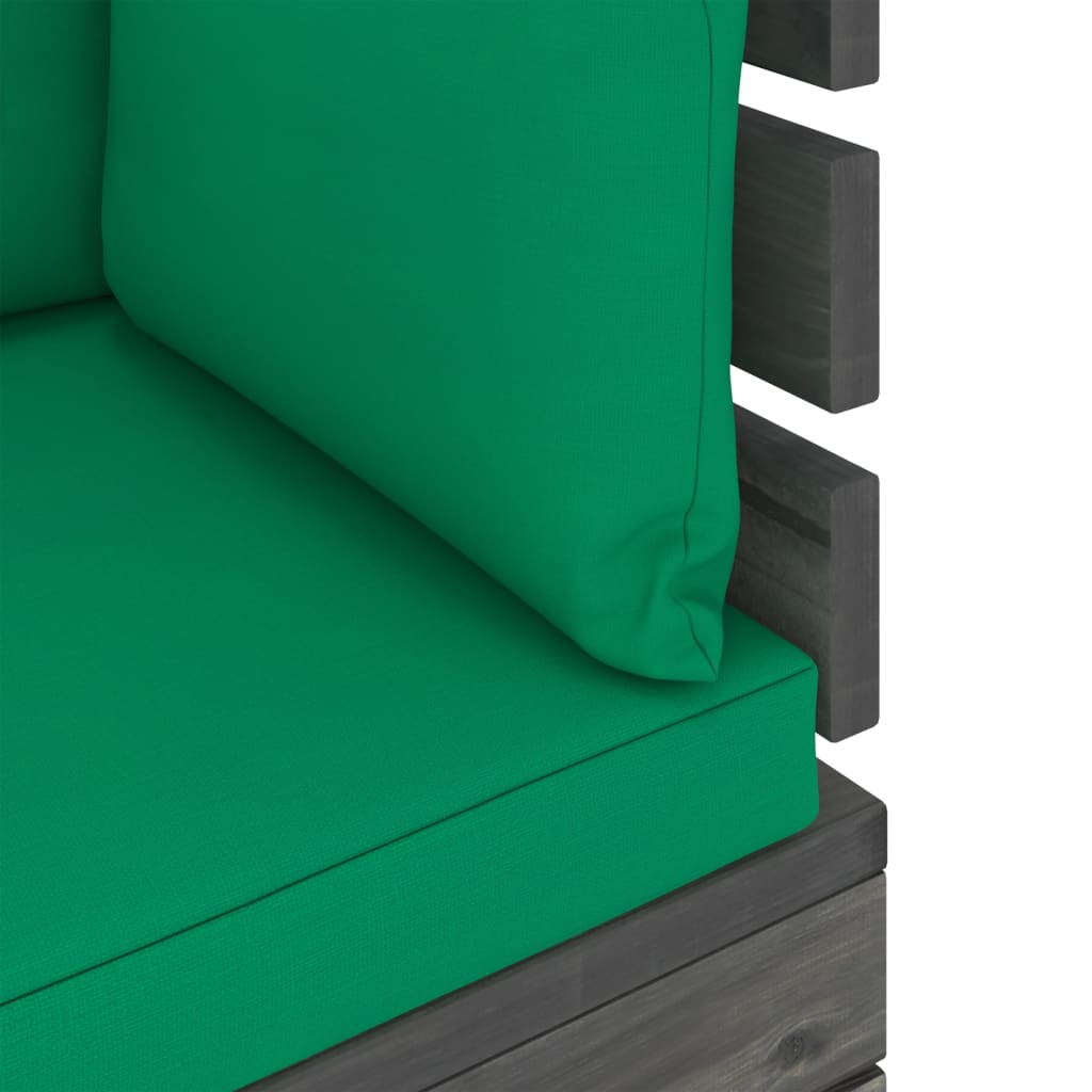 vidaXL Dvivietė sodo sofa iš palečių su pagalvėlėmis, pušies mediena