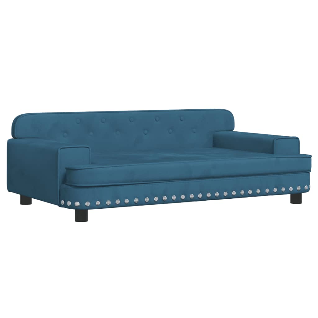 vidaXL Vaikiška sofa, mėlynos spalvos, 90x53x30cm, aksomas