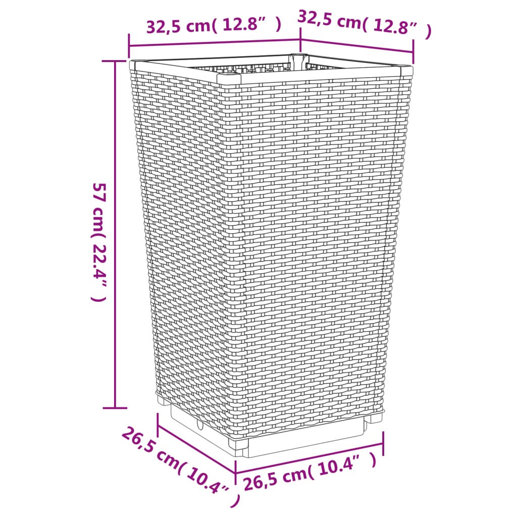 vidaXL Sodo loveliai, 4vnt., baltos spalvos, 32,5x32,5x57cm, PP