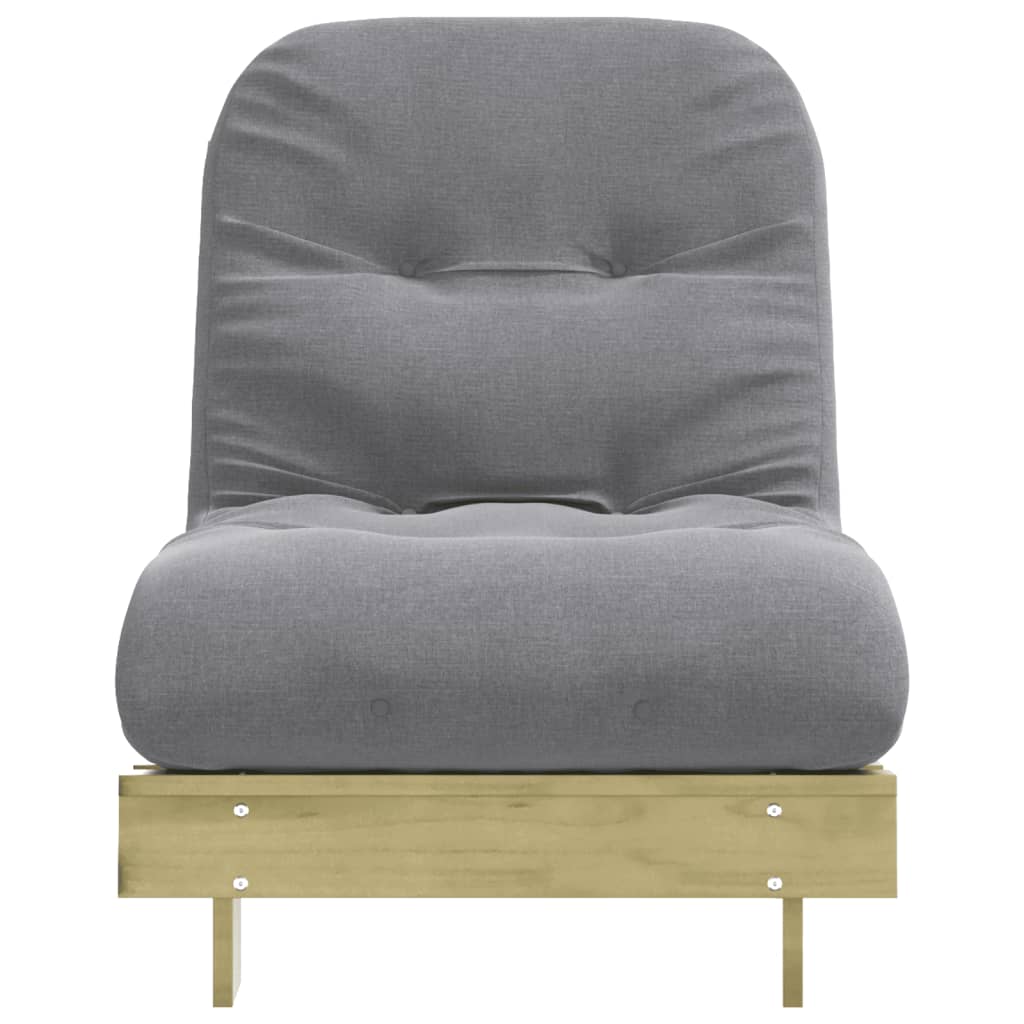 vidaXL Futono sofa-lova su čiužiniu, 70x206x11cm, impregnuota pušis